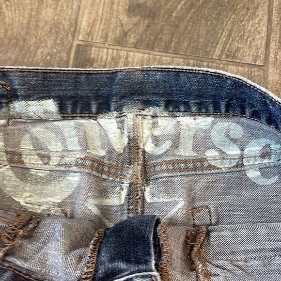 Converse One Star Denim Mini Skirt with Frayed Hem - Picture 3 of 6